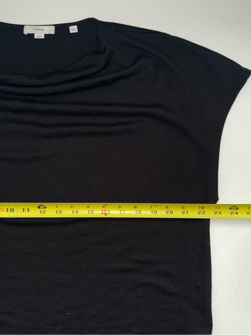 Vince Black Draped V-Neck Short Sleeve Tee - Picture 8 of 10